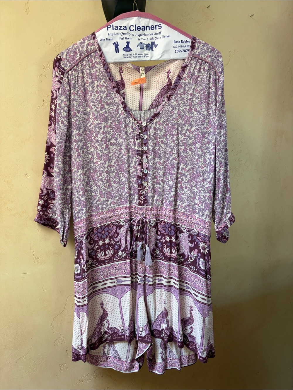 Sz M Spell Violet Printed Romper w/Pearl Buttons RARE